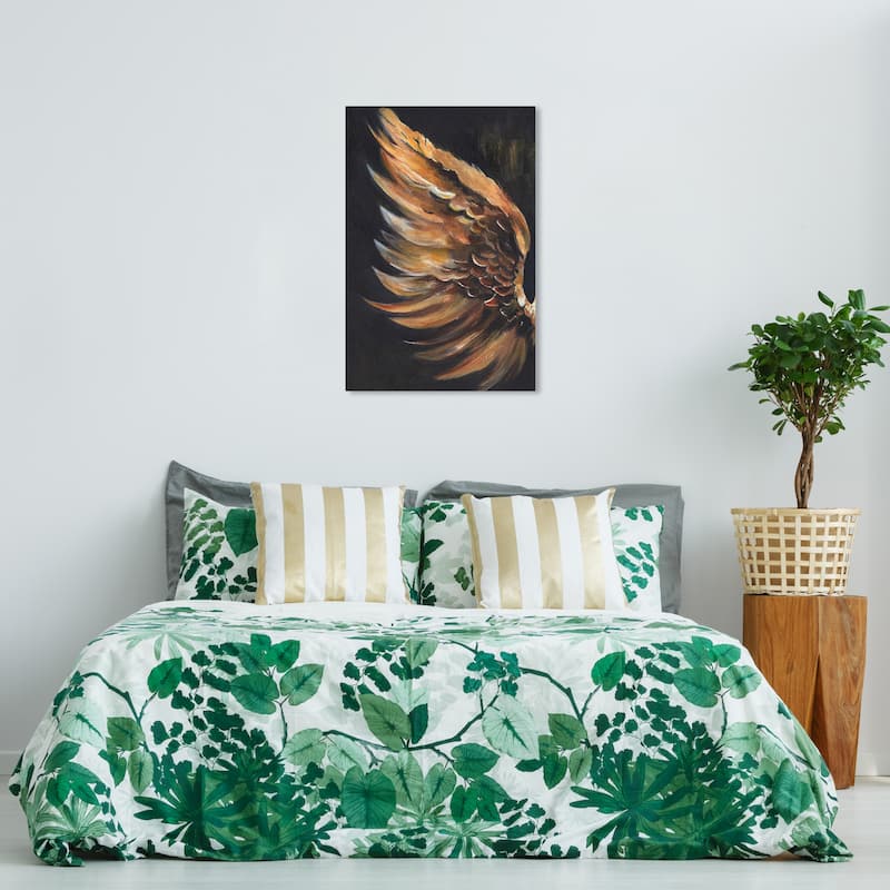 Wynwood Studio Canvas Classic and Figurative Ancient Wings I Brown and Traditional Wall Art Canvas Print - 36 x 24