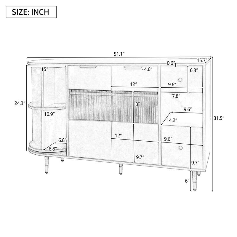 Sideboard with 2 Doors and 2 Drawers