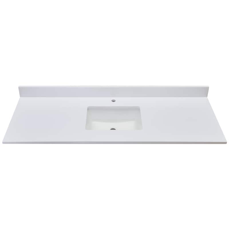 Altair Viterbo 61" Bathroom Vanity Countertop in Snow White with White Sink without Vanity