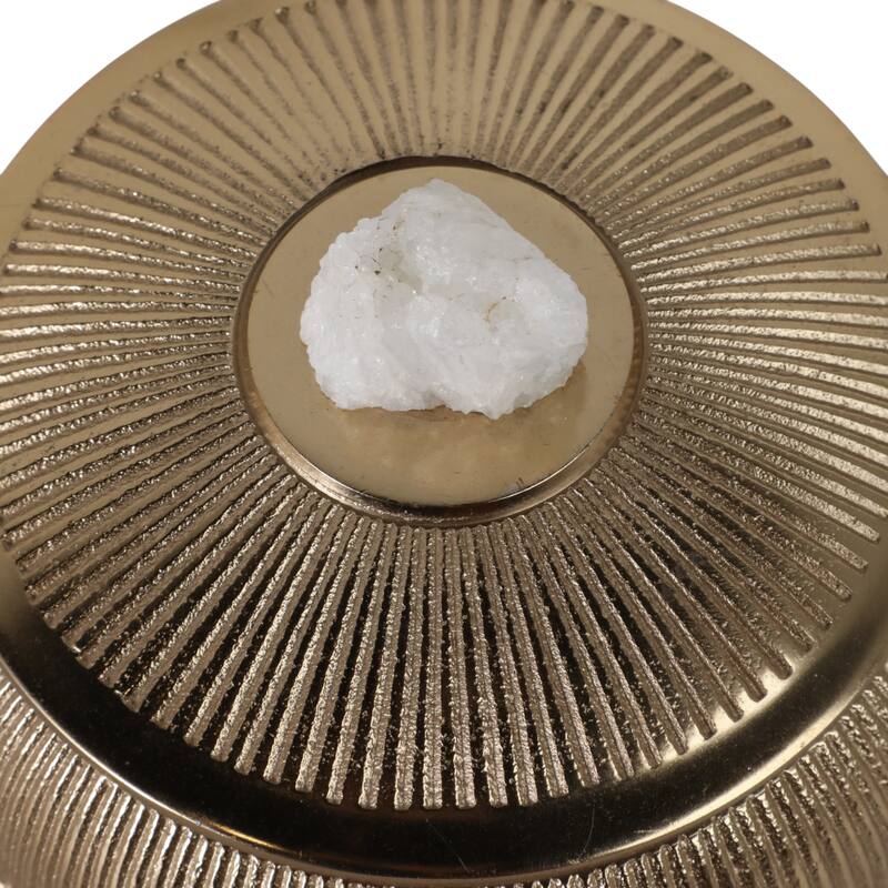 Aluminum Agate Decorative Object Stylish Lidded Textured Sculpture