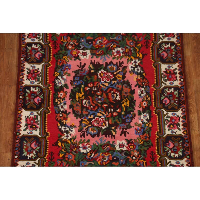 Hand Knotted Oriental 100% Wool Carpet Traditional Floral Pink Bakhtiari Area Rug - 5' 0'' X 3' 8''