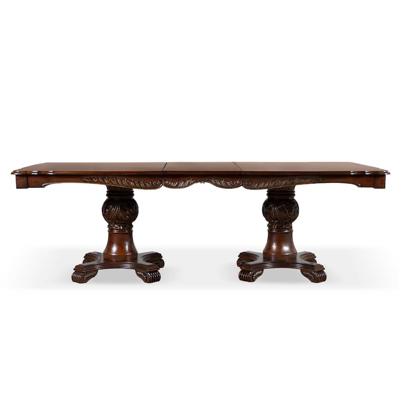 Furniture of America Eugene Traditional Solid Wood 7-Piece Expandable Dining Table Set