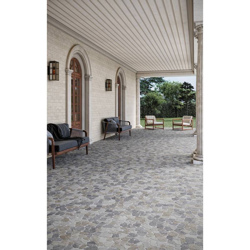 Full Eclectic 18 in. x 18 in. Marble Tumbled Wall and Floor Tile