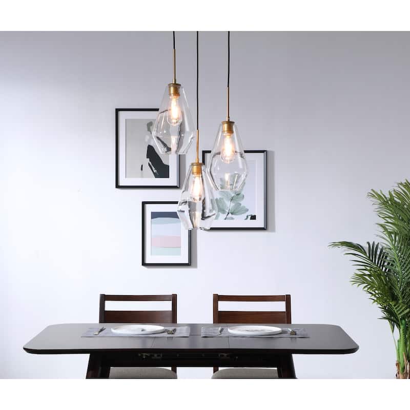 Gerald 3-light Modern Elongated Glass Hanging Pendant