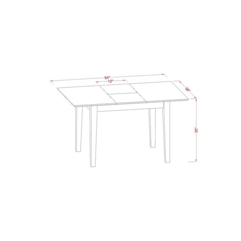HomeStock 5-Piece Rectangle Mahogany Finish Solid Wood Top Dining Table with 4 Chairs with Cross Back