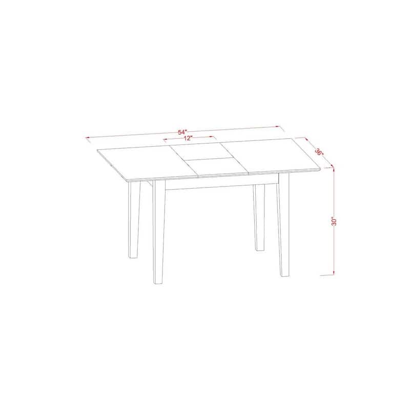 Vintage Dining Set 3Pc Rectangular Table & 2 Chairs - Firebrick Red - 42/54 Inch Table
