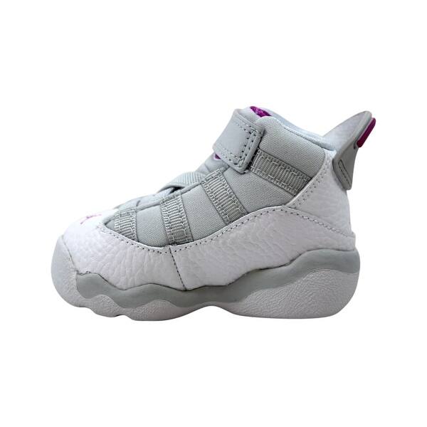 Shop Nike Toddler Air Jordan 6 Rings Pure Platinum Fuchsia Blast