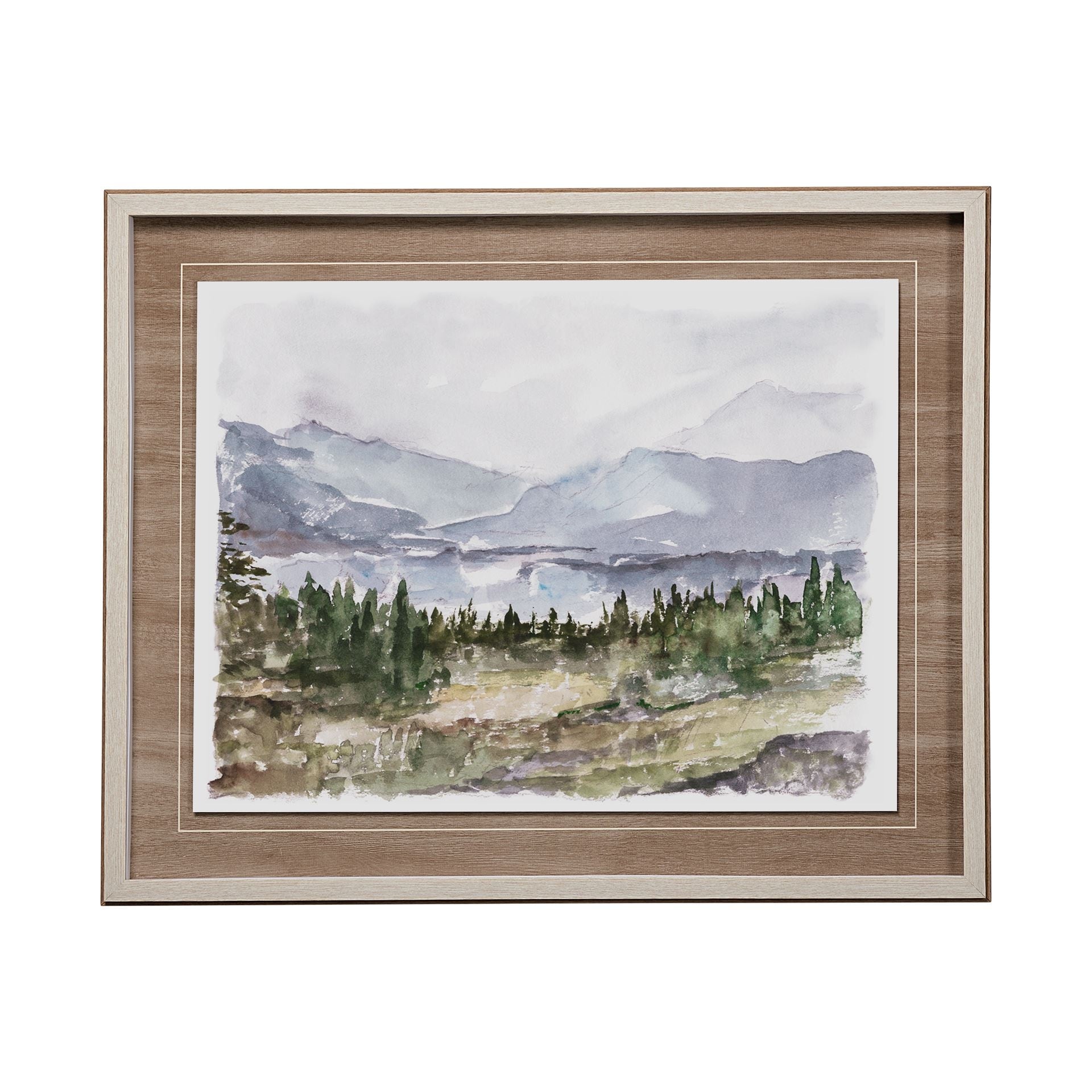 Overcast Reservoir II by Ethan Harper Hand Embellished Textured Framed Art Print Matted under Glass