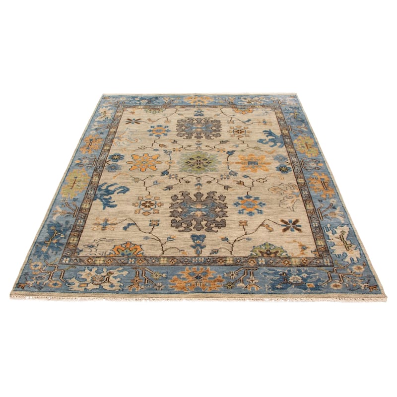 ECARPETGALLERY Hand-knotted Modern Oushak Light Khaki Wool Rug - 8'0 x 9'11