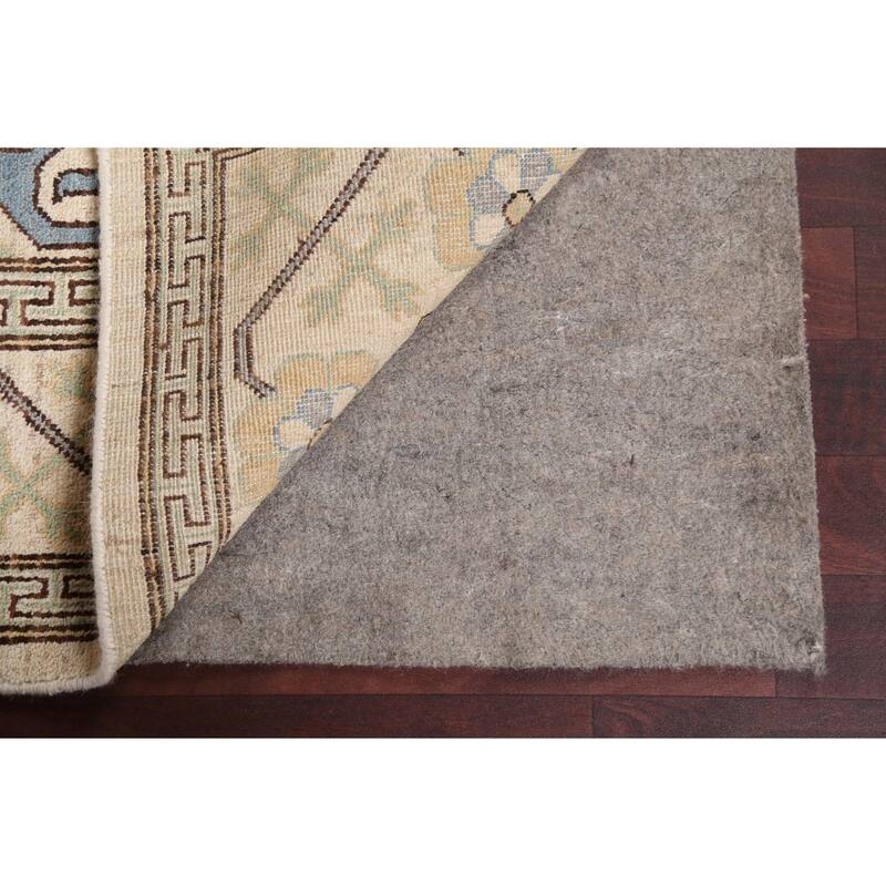 Vegetable Dye Khotan Oriental Wool Area Rug Hand-knotted Office Carpet - 5'11" x 8'10"