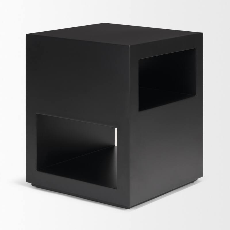 Vondra Matte Black Metal w/ Open Shelves Side table