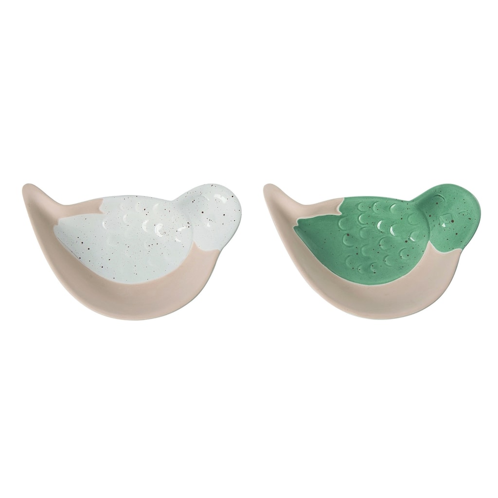 Transpac Ceramic Bird Shaped Trinket Dish Set of 2 Spring Home Decorations