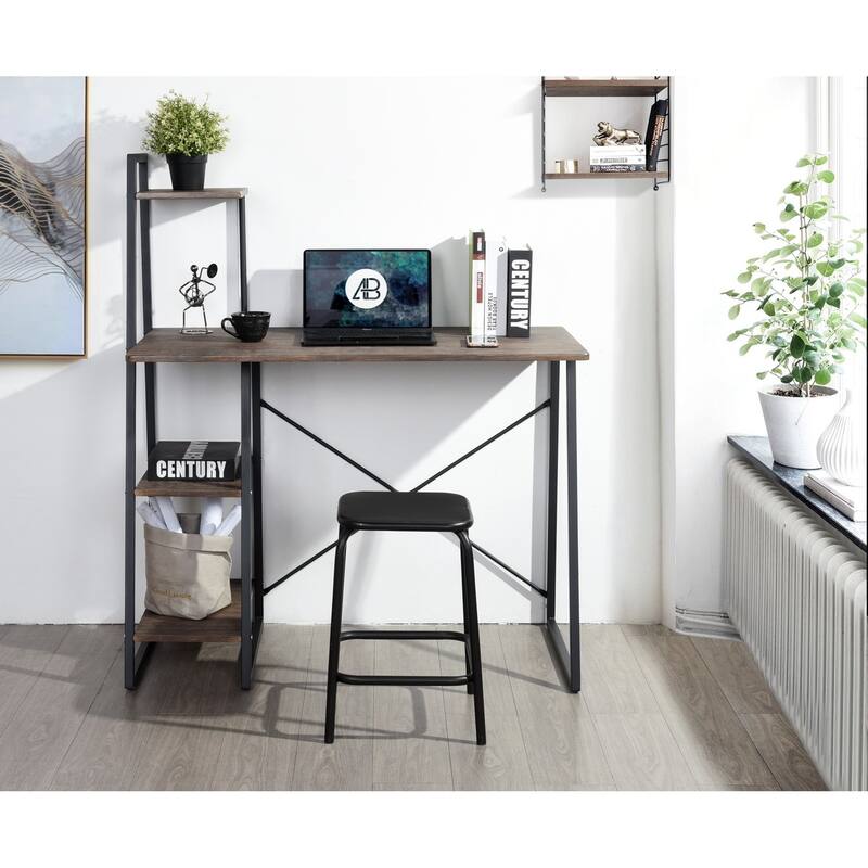 4 Tier Storage Shelf Computer Desk - Overstock - 35154495
