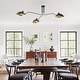 preview thumbnail 4 of 7, Farmhouse Matte Black 3-Light Semi Flush Mount Ceiling Light with Gold Leaf