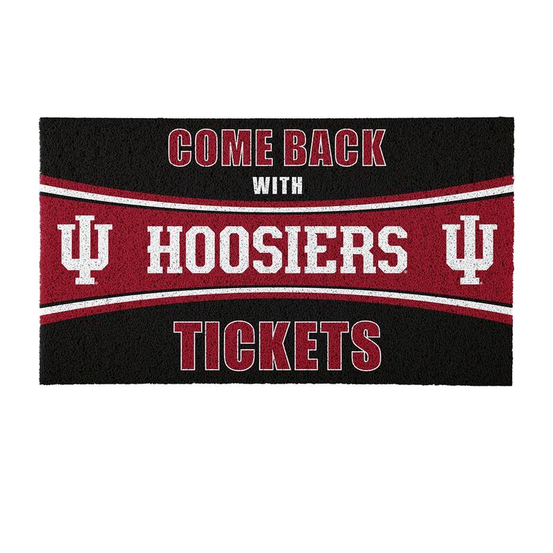 Indiana University 28 in. x 16 in. PVC "Come Back With Tickets" Trapper Door Mat