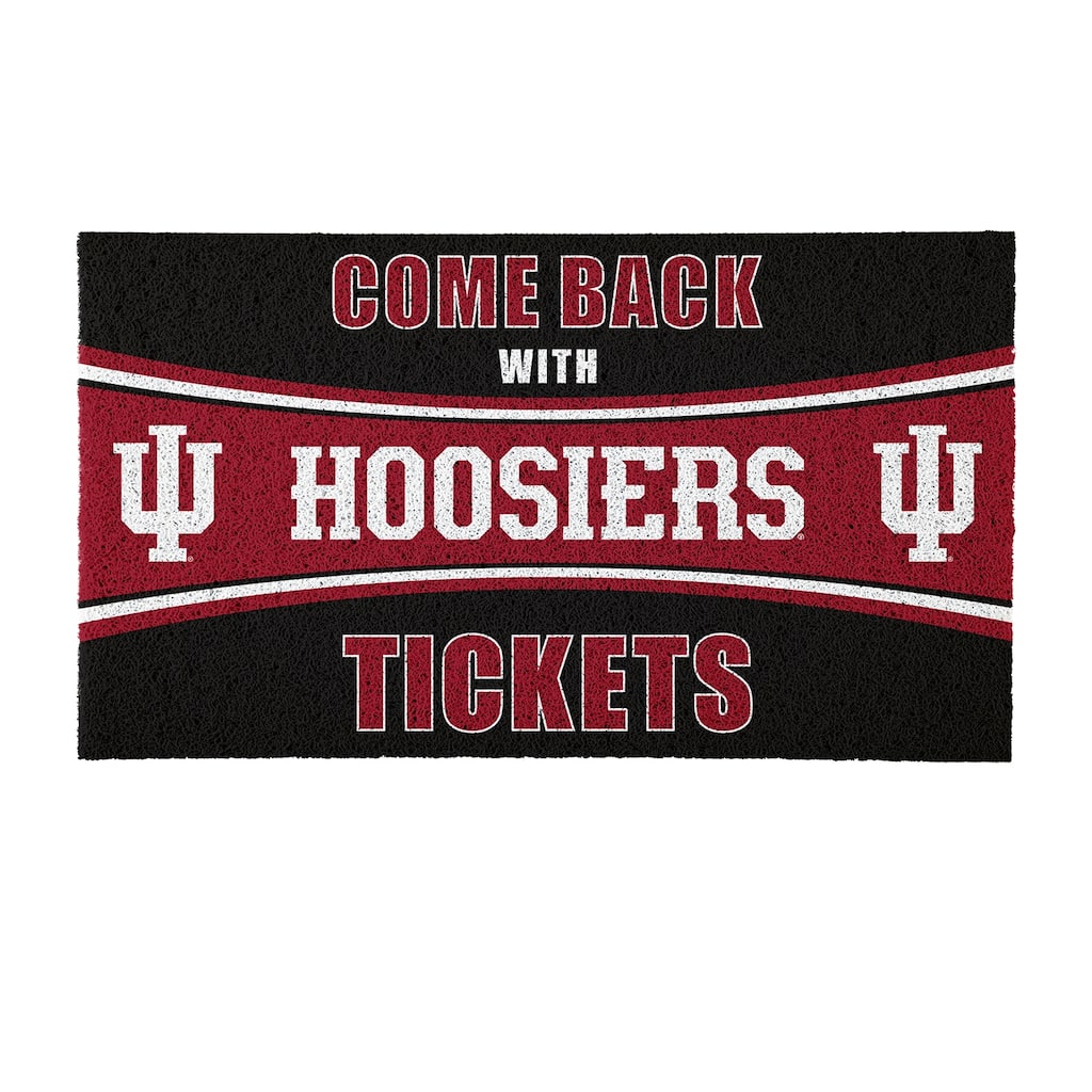 Indiana University 28 in. x 16 in. PVC "Come Back With Tickets" Trapper Door Mat