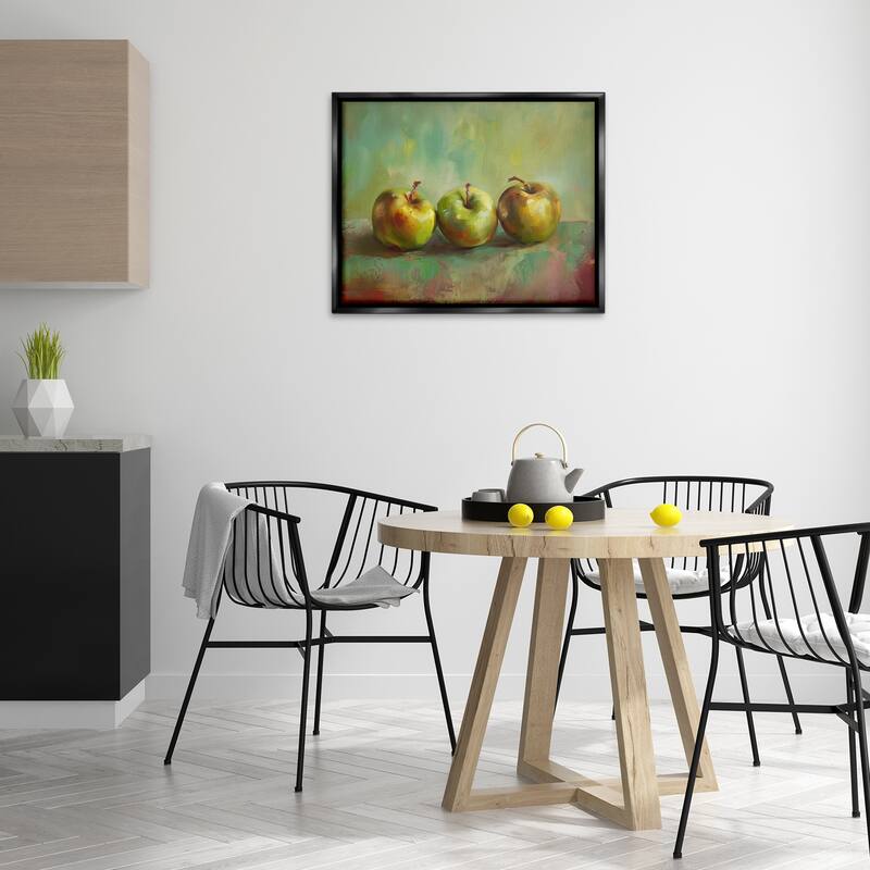 Stupell Traditional Apple Trio Still Life Framed Floater Canvas Wall Art Design By Arlington Prints