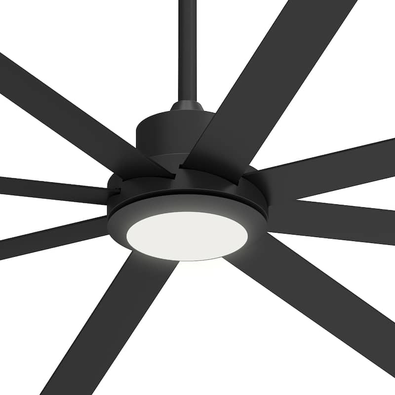84 Inch 8 Blade Ceiling Fan with Light Remote and Quiet DC Motor - 84 Inches