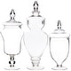 preview thumbnail 1 of 2, Palais Apothecary Jars - Set of 3 - Wedding Candy Buffet Containers, Large, Clear - Large