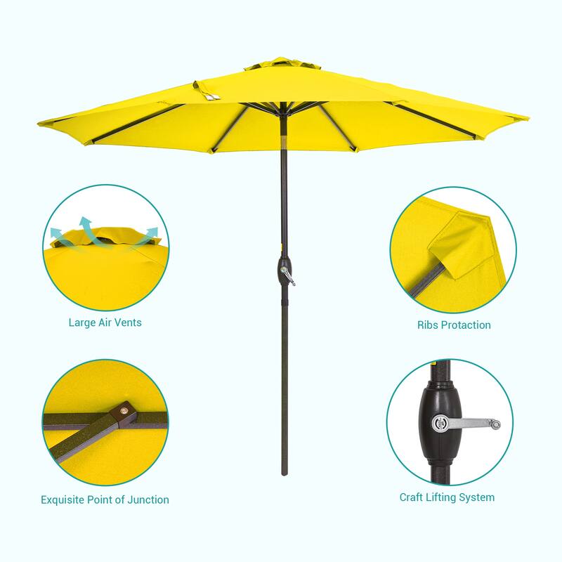 Bonosuki 9ft Patio Umbrella Market Table Umbrella with Tilt and Crank