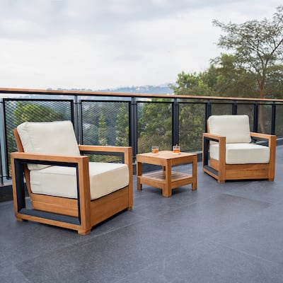 Cambridge Casual Hans 3-piece Teak Outdoor Conversation Set