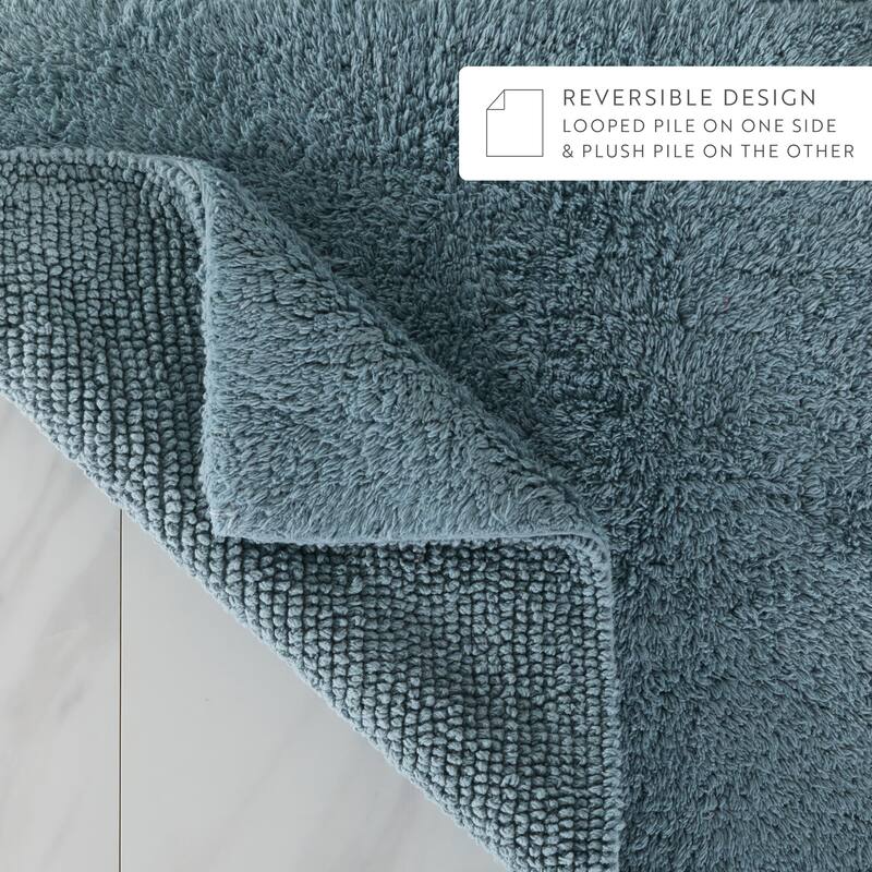 Becky Cameron 100% Cotton Reversible Solid Bath Mat