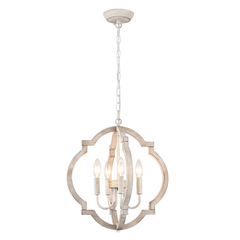 4-Light Rustic Candlestick Hanging Linear Chandelier Lighting Island Chandelier for Dining Room Kitchen Island