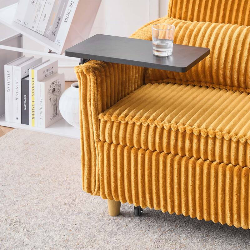 Pull-Out and Push-In Sofa with Movable Tabletop and USB Ports, Ideal for Living Rooms and Bedrooms