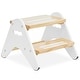 preview thumbnail 2 of 24, Dream On Me JPMA Certified Skyward Multipurpose Kids Step Stool with Anti-Slip Base White & Natural