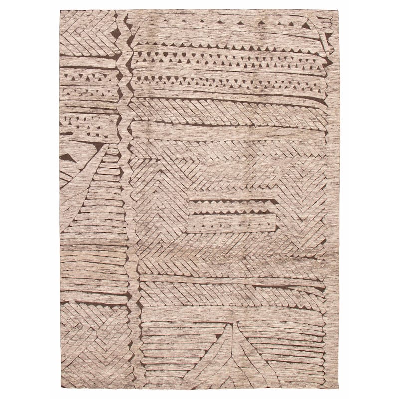 ECARPETGALLERY Hand-knotted Tangier Grey Wool Rug - 8'4 x 11'3 - Light Grey - 8'4 x 11'3