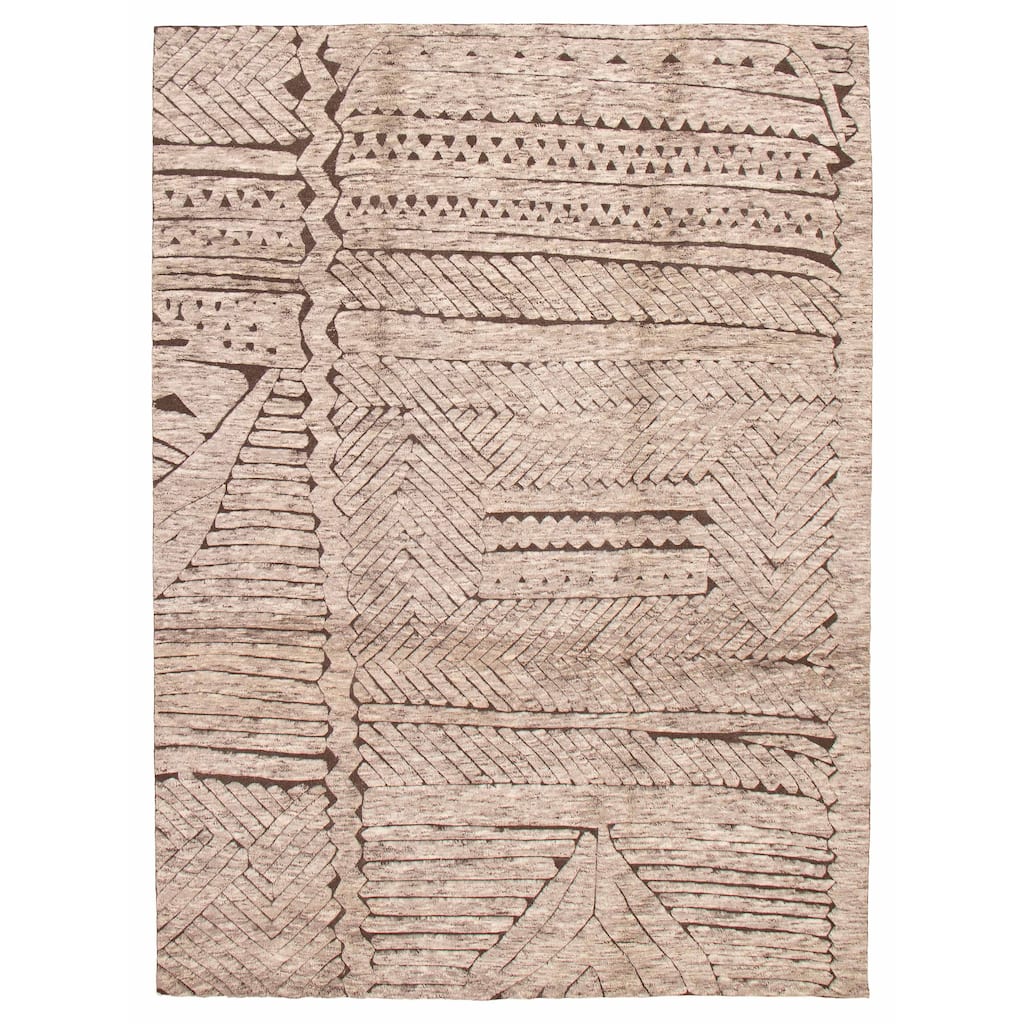 ECARPETGALLERY Hand-knotted Tangier Grey Wool Rug - 8'4 x 11'3