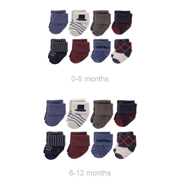 slide 1 of 1, Hudson Baby Infant Boy Grow with Me Cotton Terry Socks, Gentleman, 0-6 and 6-12 Months - Gentleman 0-6 and 6-12 Months - Gentleman