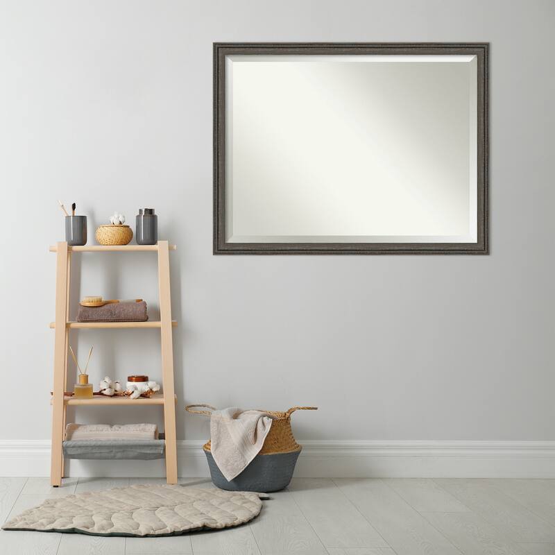 Upcycled Beveled Wood Framed Bathroom Vanity Wall Mirror