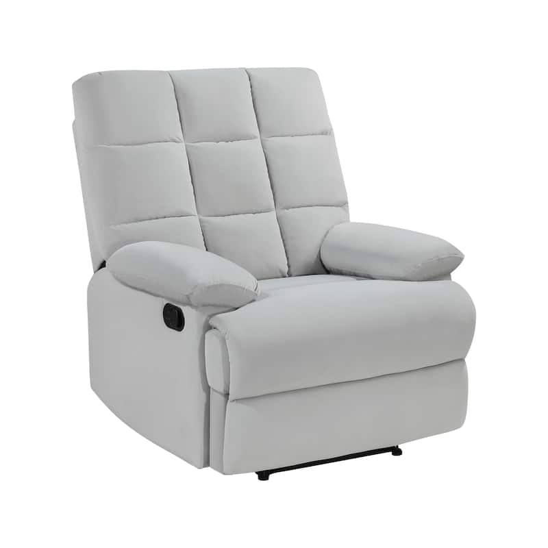 Adna Velvet Manual Reclining Chair - Light Gray