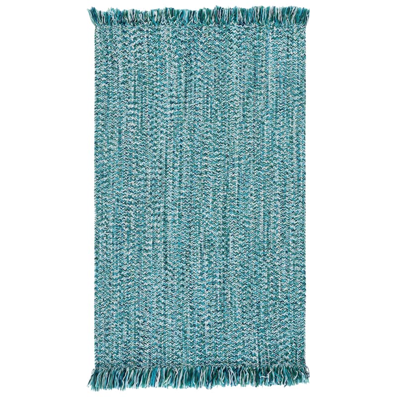 SAFAVIEH Handmade Braided Natasja Washable Indoor/Outdoor Rug - Weather Resistant & Easy Cleaning - Turquoise - 3' x 5'
