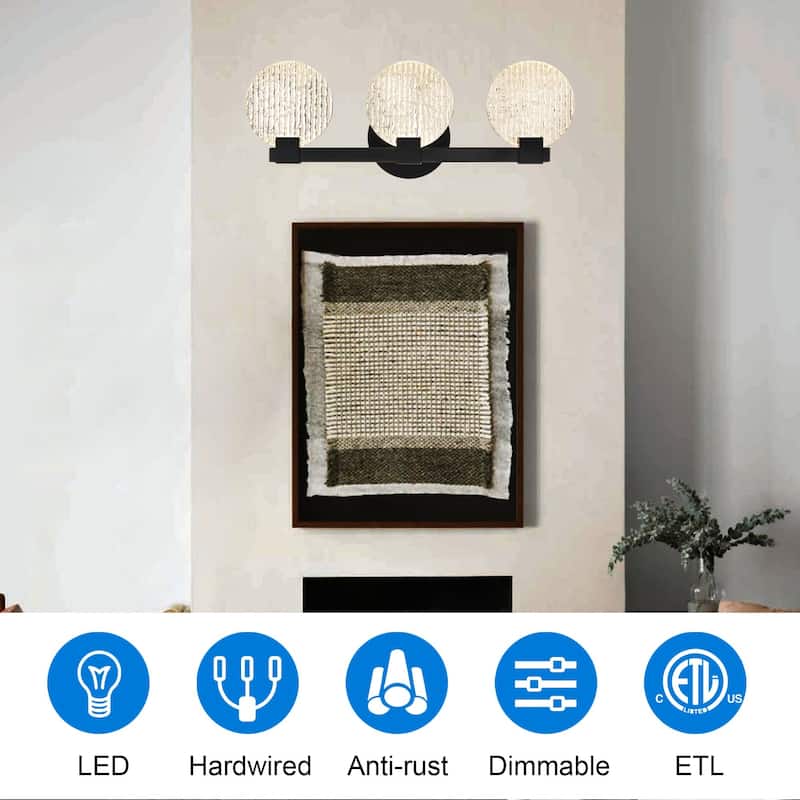 Modern 3-Light Black Vanity Light
