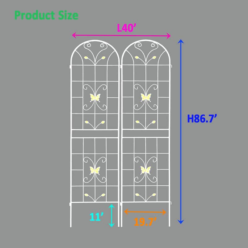 2 Pack Metal Garden Trellis