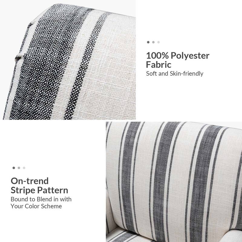 Seip Transitional Striped Arm Chair with Spindle Wood Legs Set of 2 by HULALA HOME
