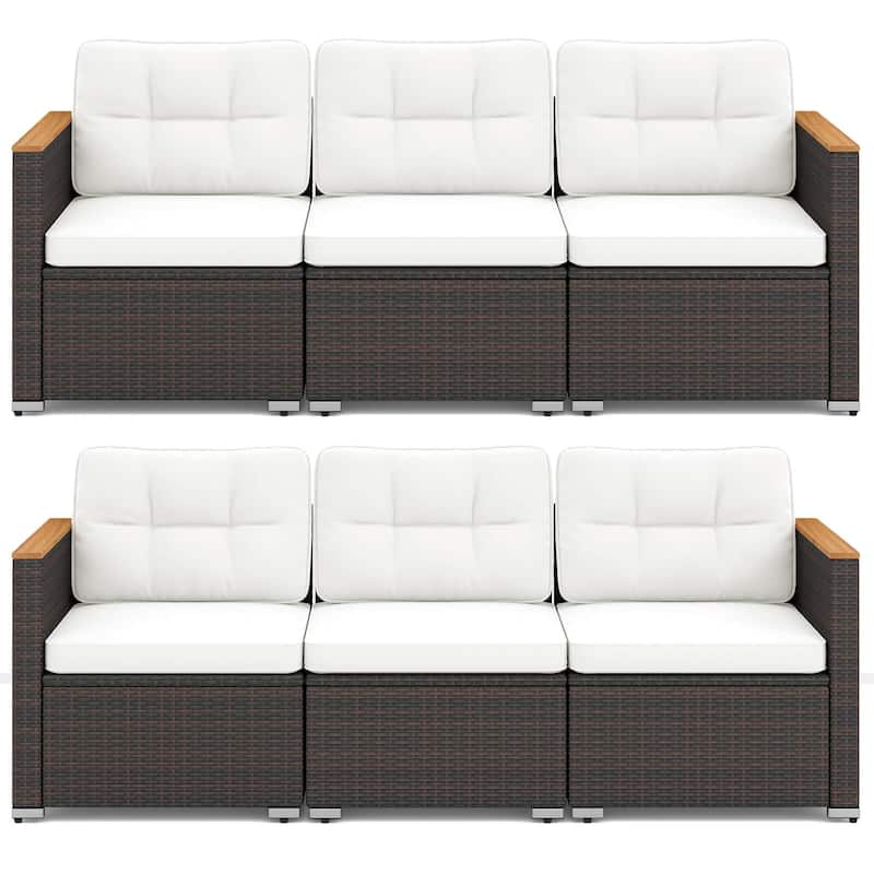 Costway 3-Seat Patio Couch Sofa PE Rattan Wicker Outdoor Loveseat - See Details