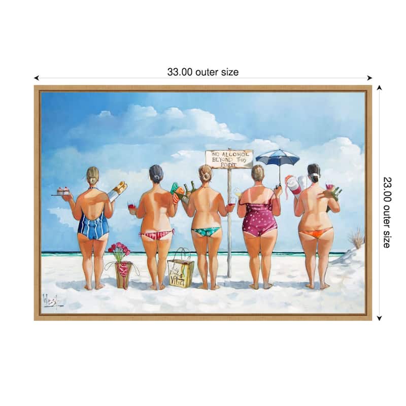 No Alcohol Beyond this Point No. 2 by Ronald West Framed Canvas Wall Art Print - 33 x 23 in