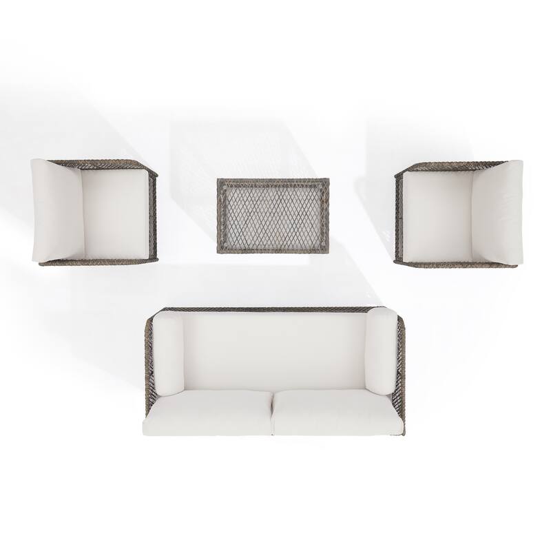 Crosley Granite Bay 4Pc Wicker Outdoor Sofa Patio Furniture Set