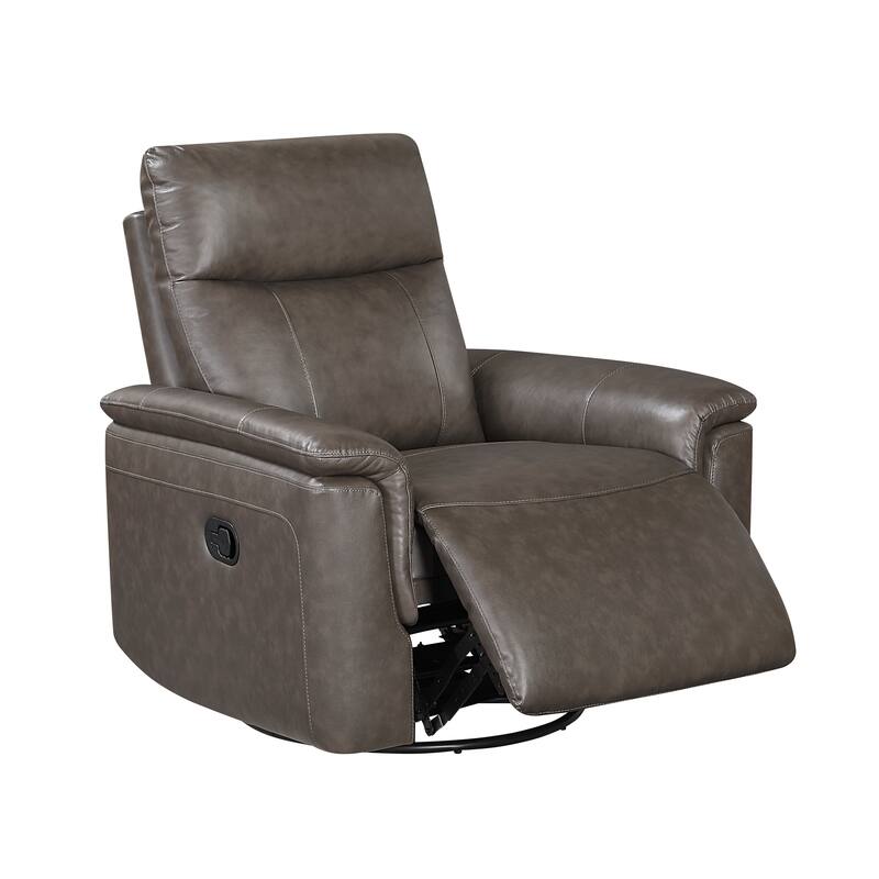 Koa 35" Leather Swivel Glider Reclining Chair - Gentle Gliding Motion