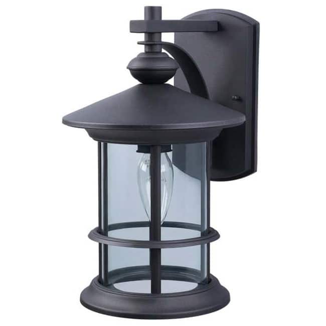 Canarm Treehouse Single Light 13" High Outdoor Wall Sconce - Black