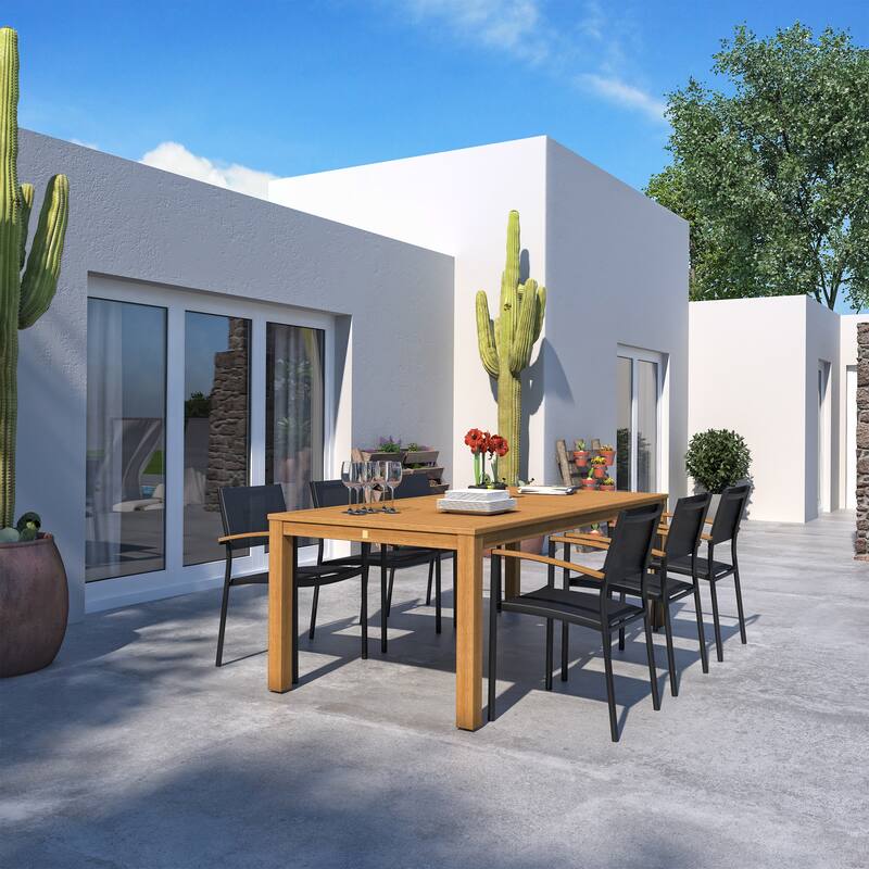 Amazonia Juliette 7-Piece Teak Finish Patio Dining set