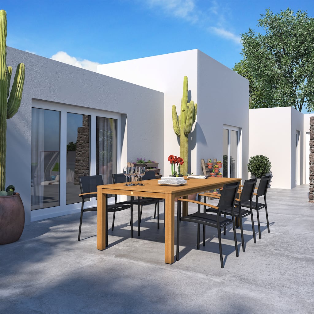 Amazonia Juliette 7-Piece Teak Finish Patio Dining set