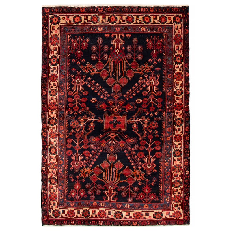 ECARPETGALLERY Hand-knotted Anadol Navy Wool Rug - 4'6 x 6'9 - Dark Navy - 4'6 x 6'9