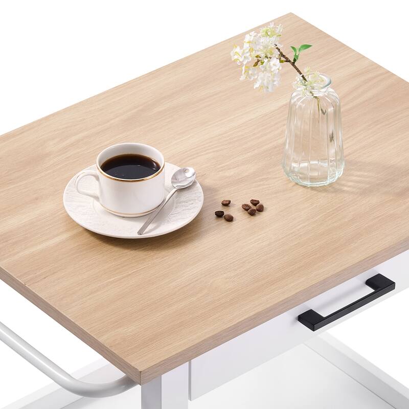 18x23" Kitchen Island Cart Rolling Storage Table with Single Door Cabinet