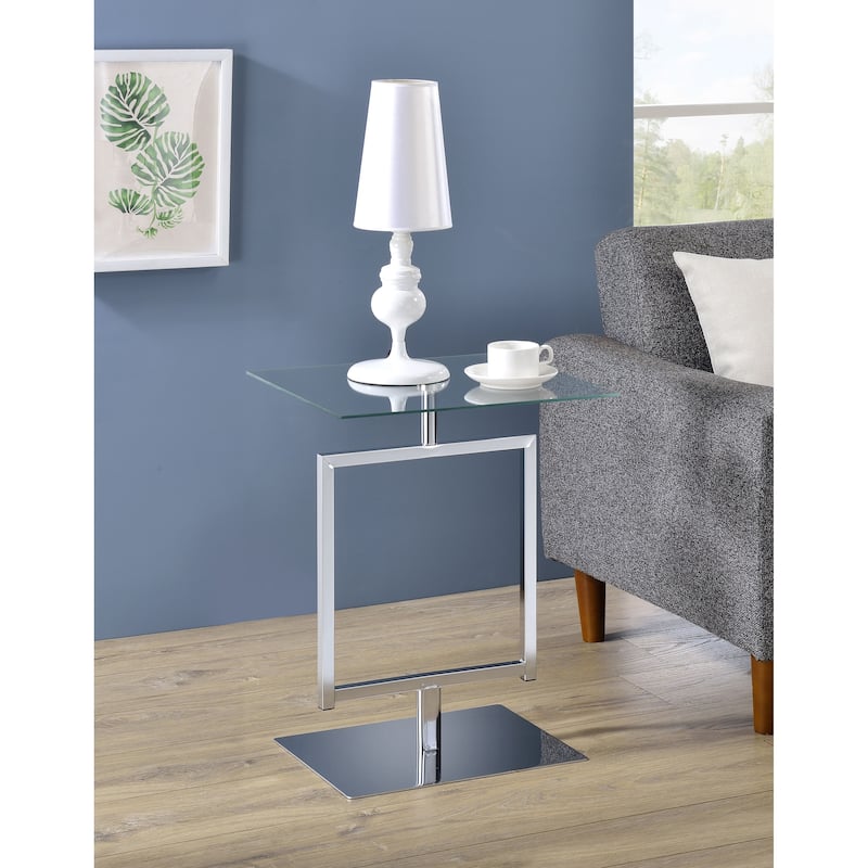 Metal & Glass Side Table (Chrome)