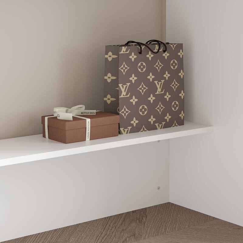 Work-and-Store Combo Unit Sleek MultiShelf Organizer with Writing Desk