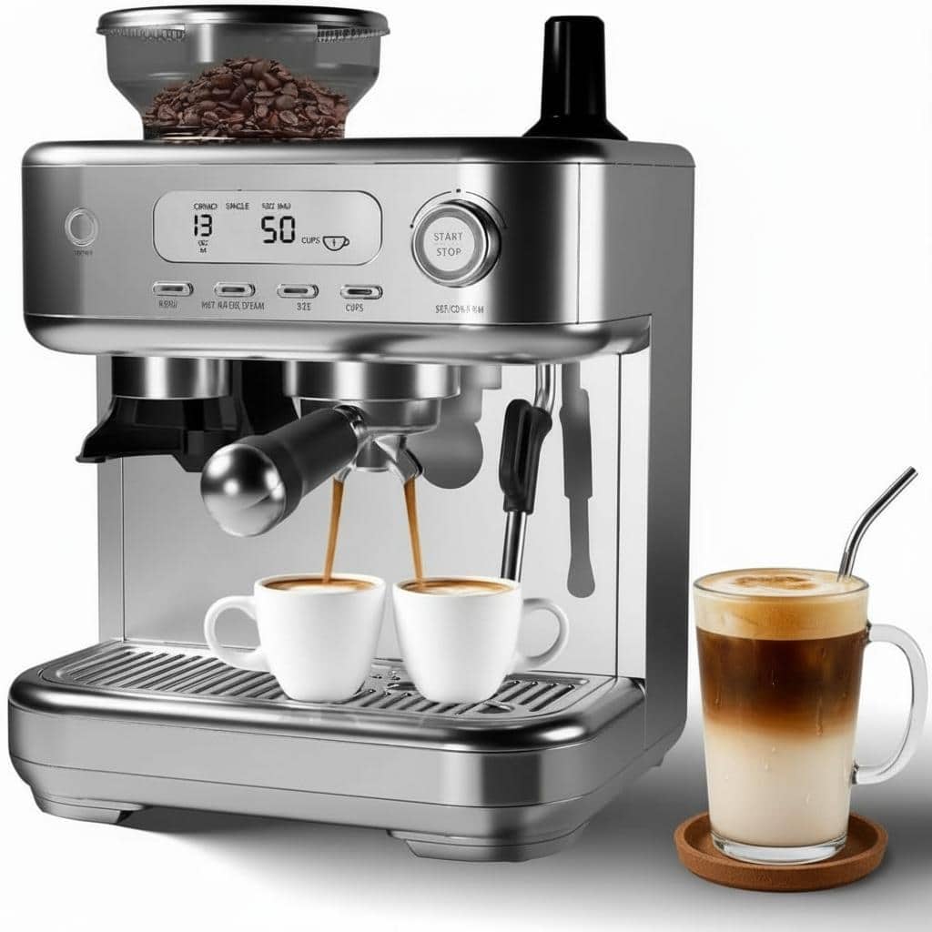 Espresso Machine, with Conical Burr Grinder